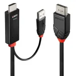 Lindy 1 m HDMI-DisplayPort-kaabel HDMI USB A-t&uuml;&uuml;p DisplayPort