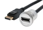 EXSYS EX-49185 Paneelpaigaldusega DisplayPort-adapterkaabel, 30 cm, isane-pesane, metallkorpus, 4K 60Hz