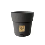 STEFANPLAST Ethica &uuml;mmargune lillepott alusega, 25 cm, hall, taaskasutatud plast