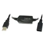 LogiLink UA0143 USB-kaabel USB 2.0 USB-a pistik pistikupessa 10,00 m Must