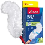 L&uuml;hikese varrega tolmuhari VILEDA 179432 kahe Flex & Catch vahetuspadjaga, punane plastikk&auml;epide, riputatav