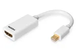 DIGITUS ASSMANN DisplayPort adapterkaabel, mini DP - HDMI t&uuml;&uuml;p A M/F, 15cm DP 1.1a &uuml;hilduv, CE valge