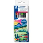 Staedtler Design Journey Around the World Euroopa 3001 C6-1 kahepoolsed viltpliiatsid, 6 tk