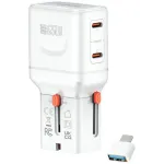 Reisilaadur World 65W USB-C + USB-A valge