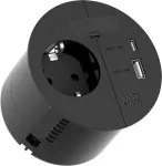 Pistikupesapik Bachmann 938.201 1&times;CEE7/3 pistikupesa, 1&times;USB-A/C 22W, 2,0 m kaabliga