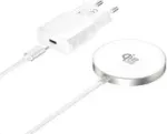 4smarts traadita laadimise komplekt Qi2/MagSafe 25 W, 1,5 m, valge (541708)
