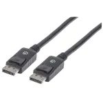 Manhattan DisplayPort 1.2 kaabel, 4K@60 Hz, 1 m, isane-isanele, riividega, t&auml;ielikult varjestatud, must, eluaegne garantii, v&otilde;rdv&auml;&auml;rne mudeliga DISPL1M