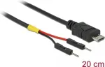 Delock USB Micro-B toitekaabel 2 x &uuml;ksikpistiku pesaga, 20 cm