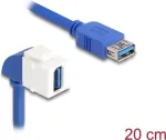 DeLOCK Keystone Moodul Kaabel USB 5 Gbps Type-A emane emanele 90&deg; nurgaga 20 cm sinine