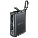 AWEI P87K akupank 10000 mAh, 30 W, sisseehitatud kaabliga, must