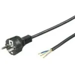 Wentronic Goobay maandatud toitekaabel isemonteerimiseks, 2 m, must - t&uuml;&uuml;p F (t&uuml;&uuml;p F, CEE 7/7) > lahtised kaabliotsad (94701)