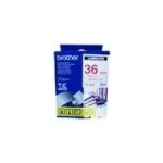 Brother Gloss Laminated Labelling Tape - 36 mm, Red on valge sildistuslint TZ