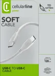 Cellularline Soft kaabel 120 cm &ndash; USB-C kuni USB-C USB-C kuni USB-C pehme puutetundlik kaabel