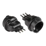 toiteadapter Itaalia v&otilde;rgupistik t&uuml;&uuml;p L (CEI 23-16, sirge) maandatud pistikupesale t&uuml;&uuml;p F (CEE 7/3, sirge), must, Good Connections&reg; (PA-6502S)