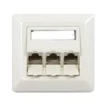 Synergy 21 S216327 RJ-45 Cat6a v&otilde;rgupistikupesa, 2-port, varjestatud, valge (RAL 9010)