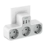 TESSAN seinakontakt TS-323-DE-C 3 AC-pistikupesa ja 3 USB-A pordiga, 16A, 3680W, valge
