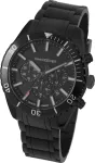 JACQUES LEMANS KC-104B universaalne analoogkvartskell 44mm must sihverplaat ehtne nahkrihm