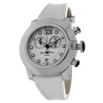GLAM ROCK Naiste kell GR32153 44mm &Scaron;veitsi kvarts, valge p&auml;rlmutter sihverplaat, valge nahast rihm
