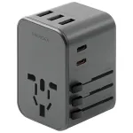 ENERGEA Travelworld 35.5W 3A2C USB Laadija US/EU/UK/AU Pistikutega, Gunmetal