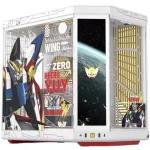 HYTE Y70 Touch Infinite Gundam Wing Edition Mid-Tower korpus, kahekordne karastatud klaas, 4K puuteekraan, valge