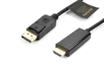 Accura DisplayPort-HDMI-kaabel 3,0 m 4K@60Hz 18Gbps HDCP 2.2 kullatud pistikutega, must