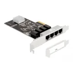 DeLOCK PCI Express x4 kaart 4 x RJ45 Gigabit LAN RTL8111 - PCIe - RJ-45 - PCIe 2.0 - h&otilde;bedane - PC - Windows 10 - Windows 11 - Windows 8.1 (88618)