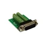 EXSYS EX-49010 15-pin D-SUB emane 16-pin kruviklemmliist adapter, roheline/h&otilde;bedane