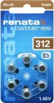 Renata ZA312 tsink-&otilde;hk kuuldeaparaadi aku PR41 165 mAh 1,4 V 6-pakk ZA312.DP6 0HG