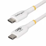 StarTech.com 1 m valge USB-C laadimiskaabel, USB-IF sertifitseeritud USB-C kaabel, 240 W PD EPR, USB 2.0 USB-C s&uuml;learvuti laadija juhe, USB-C andmeedastuskaabel, TPE kest