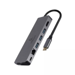USB-jaotur GEMBIRD A-CM-COMBO5-05 &mdash; USB 3.2 Gen 1 USB-C, 3x USB-A, HDMI, RJ-45, SD/microSD, 100W PD