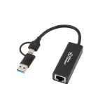 Kaabli pistikuadapter Microconnect MC-USBACNET1G USB-C -> RJ-45 0,2 m must