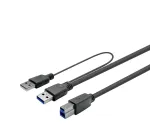 Vivolink PROUSB3AB5C-DUAL USB-kaabel 5 m USB A USB B Must