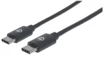 Manhattan USB-C&ndash;USB-C kaabel, 2 m, isane-isane, must, 480 Mbit/s (USB 2.0), 3 A, Hi-Speed USB, eluaegne garantii, v&otilde;rdv&auml;&auml;rne USB2CC2M-ga
