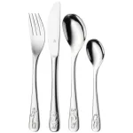 WMF Safari 12.8002.6040 laste s&ouml;&ouml;giriistade komplekt, 4 tk, kollane/roheline