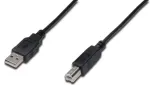 DIGITUS USB-&uuml;henduskaabel, t&uuml;&uuml;p A - B M/M, 3m USB 2.0 sobiv Must