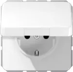 JUNG CD 1520 BFKL WW SCHUKO pistikupesa klapiga, 16 A 250 V, alpivalge