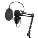 Podcast-mikrofon TRUST GXT 270 Emita II+ &mdash; kondensaator-USB, juhtmega, metallkorpus, must, 2,5 m kaabel