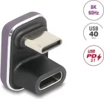 USB-C adapter DELOCK 60737 180&deg; 40 Gbps 240 W &ndash; paremnurkne kiire andmeedastuse ja toiteadapter