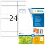 HERMA 10728 universaalsed &uuml;mbert&ouml;&ouml;deldud etiketid, 70 x 36 mm, isekleepuvad, p&uuml;sivalt kleepuvad, naturaalvalged