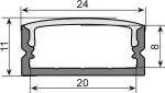 LED-riba U-profiil EUROLITE 51210970, 20 mm, must, 2 m