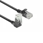 ACT Must 2 m U/UTP CAT6A LSZH Slimline &uuml;henduskaabel RJ45 pistikutega 90&deg; nurgaga &uuml;les sirgeks