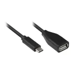 Alcasa 2511-OTG2. Kabell&auml;nge: 0,1 m, Anschluss 1: USB C, Anschluss 2: USB A, USB-Version: USB 2.0, Maximale Daten&uuml;bertragungsrate: 480 Mbit/s, Beschic