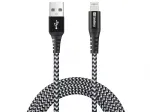 Sandberg Survivor Lightning-kaabel 2M, 2 m, Lightning, USB A, isane, isane, must, hall