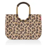 Reisenthel Loopshopper L Ostukorv Tote Kott Leo Macchiato, 25L, Pruun/Beige