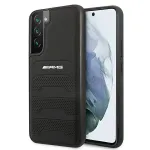 AMG AMHCS22MGSEBK Hardcase Leather Debossed Lines for Samsung Galaxy S22+ (SM-S906) - Black