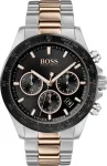 BOSS meeste k&auml;ekell 1513757 43mm roostevaba teras sinine sihverplaat pruun nahk kronograaf
