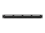 Patch-paneel 1U LANBERG PPUA-1024-B, 24 porti, Cat6a, U/UTP, 1U rack, s&uuml;gavus 102 mm, metall, must