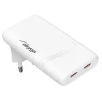 Akyga AK-CH-32 &otilde;huke GaN USB-C-laadija 65 W, 2 x USB-C PD, valge