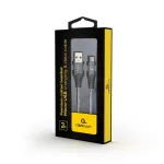 Gembird USB 2.0 Type-A Isane Micro USB-B Isasele Premium Puuvillast Punutud Kaabel 2m Kosmosehall/Valge