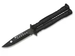 Balisong libliknuga K25 02131 must 440 roostevaba teras klambriga tera alumiiniumist k&auml;epide
